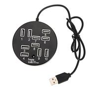 Operitacx 10 Pcs USB 2.0 Hub Controller USB Port Hub Black Abs Material Support Hot Swap Persistent Power Supply for Desktop Computer