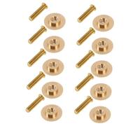 Operitacx 10 Sets Metal Badge Screw Cap Kit with Pin Backs Rust-Resistant Badge Fixing Accessories for Crafting Brooches Jewelry DIY