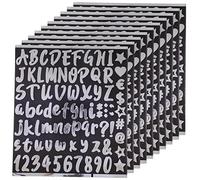 Operitacx 10 Sheets Reflective Mailbox Number Letter Stickers Kit Silver Self Adhesive Vinyl Alphabet Decals for Address Signs Doorplates Room Numbers Easy Peel and Stick Visible at Night
