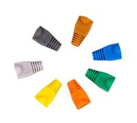 Operitacx 100 Pcs Rj45 Network Cable Boots Cover Plastic Connector Boots Cap 0.6-0.65mm 8p8c Ethernet Plug Protectors for Office and Home Network Cable Management Random Style