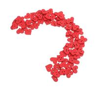 Operitacx 100 Pieces Red Heart Wooden Buttons for Craft Sewing Accessories Smooth Surface Easy to Sew Quantity DIY Decorative Buttons for Handmade Clothing and Romantic Themed Outfits