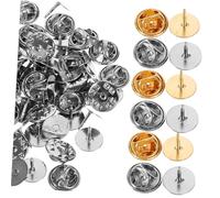Operitacx 100 Sets Iron Pin Backs 10mm Flat Head Needles Gold and Silver Brooch Making Pins and DIY Jewelry Crafts in UK