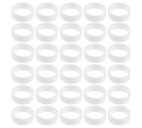 Operitacx 1000pcs White Silicone Cable Ties Elastic Bands 15x5x1mm Reusable Cord Organizer for Cable Management Home Office and Travel