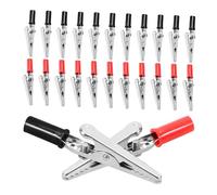 Operitacx 100pcs Alligator Clips Electrical Test Clamps with Red Black Plastic Covers Metal Battery Clamps for Circuit Connection and Crafts Suitable for Multimeter Testing and Electrical
