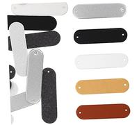 Operitacx 100pcs Blank PU Leather Labels with Two for Sewing and Crochet DIY Crafts Colors Gray Black White for Clothing Hats Bags Handmade Apparel Tags