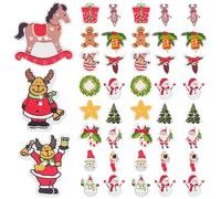 Operitacx 100pcs Christmas Wooden Buttons 2-Hole Snowman Pattern Sewing Buttons for DIY Crafts and Clothing Decoration, Handmade Xmas Fasteners for Holiday Sewing Projects