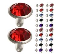 Operitacx 100pcs Colorful Rhinestone Rivet Studs for Leathercraft DIY Easy to Install Tubular Decorative Gems in Mixed Purple Blue Pink Red for Bags Shoes Clothing Accessories