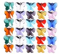 Operitacx 100pcs Crystal Butterfly Pendants Vertical Hanging Charms for DIY Jewelry Making Smooth Surface Beads for Necklace Bracelet Craft Gifts