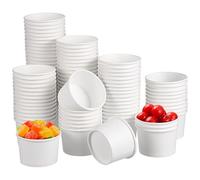 Operitacx 100pcs Disposable Mini Paper Coffee Cups 50ml with Wide Mouth Design, White Sl ppearance, Suitable for Sampling, Biodegradable Small Tasting Cups for Beverage Service