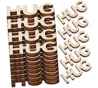 Operitacx 100pcs Letter Hug Shape Bulk Cutouts for Crafting Smooth Unfinished Wood Letters for Valentines Day Wedding Birthday Decorations and DIY Signs