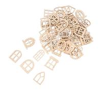 Operitacx 100pcs Miniature Wooden Fairy Doors for DIY Garden Decorations Unfinished Fairy House Accessories Tiny Windows for Enchanting Micro Landscapes and Bonsai Designs