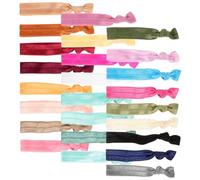 Operitacx 100pcs No Pull Hair Ties Soft Elastic Ponytail Bands Knotted Fabric Ribbon Hair Styling Accessories for Women Universal Fit for Campus Everyday Styling Random Color