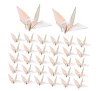 Operitacx 100PCS Premade Origami Paper Cranes Handmade Japanese Paper Cranes for Outdoor Weddings Tea Parties Showers and Event Decorations