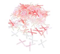 Operitacx 100pcs Satin Ribbon Bows for DIY Crafts and Scrapbooking Fabric Bowknot Decorations for Hair Accessories Party Wedding Birthday Pink Fabric Bow Tie