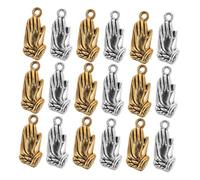 Operitacx 100pcs Silver Crucifix Charms Bulk Prayer Hands Bracelet Making Charms for Jewelry Making