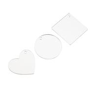 Operitacx 100pcs Sublimation Acrylic Keychain Blanks DIY Key Pendant Tags for Crafting Custom Keyrings and Bag Decorations