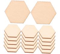 Operitacx 100pcs Unfinished Hexagon Wood Pieces Smooth Sanded Edges Natural Wooden Craft Slices for DIY Painting Graffiti Home Decoration Coasters