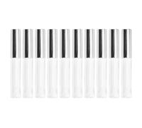 Operitacx 10pcs 10ml Empty Lip Gloss Tubes Silver Cap Circular Plastic Lip Balm Containers for Women DIY Makeup Travel