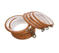 Operitacx 10pcs 14cm Wooden Embroidery Hoop Frame Cross Stitch Circle for Needlework DIY Crafts, Fix Round Scroll Hoop for Handmade Sewing and Display