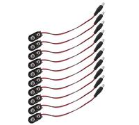 Operitacx 10pcs 9v Battery Clip Connectors with 5.5x2.1mm Snap Buckle Plastic Housing for Microcontroller Power Supply and Battery Snap Connector Cable