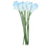 Operitacx 10pcs Artificial Calla Lily Flowers Light Blue Faux Simulation Blossoms for Home Office Decor Fade-resistant No Watering Needed for DIY Bouquets and Floral Arrangements