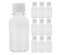 Operitacx 10Pcs Capsule Bottle: 3.4oz Airtight Pill Bottle Container with Measuring Scale - Empty Plastic Medicine Dispenser Jar, Liquid Tablet Container for Capsule, White