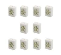 Operitacx 10pcs Ceramic Beads Necklaces Mahjong Necklace Charms Multi Colored Porcelain Beads with Smooth Edges Abrasion Resistant Square Round Shape Traditional Chinese Design Festive