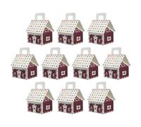 Operitacx 10pcs Christmas Cookie Boxes Bulk Paper Candy Boxes with Versatile Handheld Design for Festive Holiday Gifting and Decoration in Classic European Gingerbread House Style