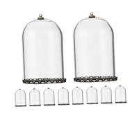 Operitacx 10pcs Clear Glass Dome Charm Pendants Mini Bell Jar Wishing Bottles Small Decorative Bottles for DIY Crafts Wedding Party Home Decor