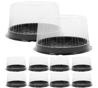 Operitacx 10Pcs Clear Plastic Cake Containers with Dome Lids 6 Inch Round Cake Carrier Box for Transport Ideal for Birthday Parties Weddings and Festivals