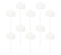 Operitacx 10pcs Cloud Shape Cake Decorative Toppers for Birthday Party, White Paper Cupcake Toppers with Beautiful Appearance and Creative Design, for Cakes and Dessert Decorations
