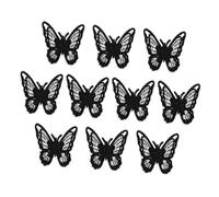 Operitacx 10pcs Creative Butterfly Embroidery Patches Appliques for Clothes DIY Sewing Craft Repair Decorations Black Embroidered Cloth Applique