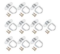 Operitacx 10pcs D-Type Pull Rings Truck Hooks Silver Galvanized Iron Towing Shackles Easy Installation and Portable Design for Outdoor Use on Kayak and Pickup