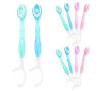 Operitacx 10pcs Disposable Mini Toothbrush 3.93x0.12x0.12in Portable Built-in Bead Soft Bristle for People with Sensitive Gums Outdoor Activities Travel