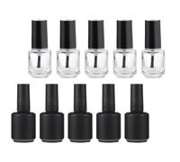Operitacx 10pcs Glass Nail Polish Bottles 15ml Reusable Multi-purpose Dispenser Bottles for Nail Gel Storage and Liquid Latex, Lightweight for Travel and Grooming the Go