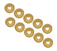 Operitacx 10Pcs Gold Binder Discs with Heart Design Rounded Corner Loose Leaf Binding Buckles for Notebooks Scrapbooks Office School and Home Use