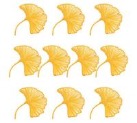 Operitacx 10pcs Golden Ginkgo Leaf Embroidered Applique Patch with Iron-on Backing, Embroidery Thread Material for Dress and Jeans, for Garment Repair and Personalising Jackets or Backpacks