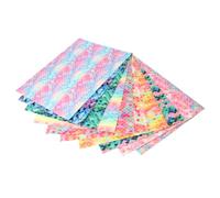 Operitacx 10pcs Gradient Mermaid Scale PU Leather Colorful Glitter Synthetic Leather for DIY Jewelry Hair Bows Phone Covers Craft Material
