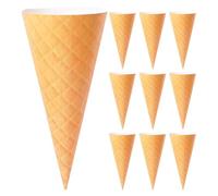 Operitacx 10pcs Ice Cream Cone Shaped Flower Bouquet Wraps Made of White Card Lamination Floral Paper for Bouquets Decorative Appeal, for Special Occasions and Anniversaries