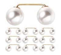 Operitacx 10pcs Pearl Waist Adjuster Pins for Jeans and Shawls, Alloy Material with Imitation Pearls, for Daily and Wedding Use, Functional Hem Holder Clips and Decorative Brooch Accessories