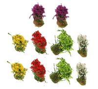 Operitacx 10pcs Realistic Static Flower Tufts Miniature Model Grass Clusters for DIY Railway Layouts Tabletop Games Architecture Scenery Decoration with Smooth Texture and Easy Maintenance
