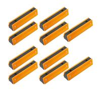 Operitacx 10pcs Reflective Driveway Studs for Sidewalks and Highways, Polycarbonate Plastic Road Markers Enhanced Night Visibility and Easy to Install Features