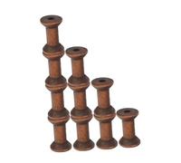 Operitacx 10Pcs Rustic Wooden Thread Bobbins Handcrafted Empty Ribbon Spools for Sewing Embroidery Arts Crafts Vintage Decorative Natural Wood DIY Supplies