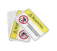 Operitacx 10pcs Self Adhesive Equipment Warning Labels Do Not Open Door While Machine Is Running Durable PVC Caution Stickers for Factories and Warehouses