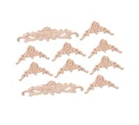Operitacx 10pcs Solid Wood Appliques European Style Carved Decorative Onlays for Furniture Cabinet Mirror Bed DIY Projects Natural Grain Corner Ornaments for Versatile Home Decor