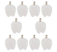 Operitacx 10pcs Tooth Pendants Fake Teeth Charm Dangle Charms for Jewelry Making Necklace Dentist Hanging