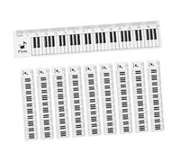 Operitacx 10pcs Transparent Plastic Straight Rulers with Piano Keyboard Pattern Measuring Tools for Students Music Lovers Clear Metric Scale for Home School Office Use