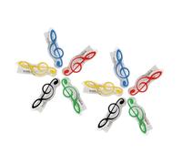 Operitacx 10pcs Treble Clef Music Book Clips Abs Metal Page Holders for Piano Sheet Music Teachers Portable Lightweight Office Stationery