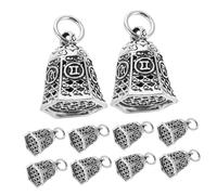 Operitacx 10pcs Vintage Bell Pendant Charms Retro Alloy Craft Decorations for DIY Jewelry Making with Inspirational Words Small Detachable Metal Bells for Necklace Bracelet Accessories