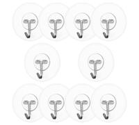 Operitacx 10pcs Wall Hooks Self Adhesive Wall Hook Round Plastic Stainless Steel Organizer Installation Simple Style for Home Decorating
